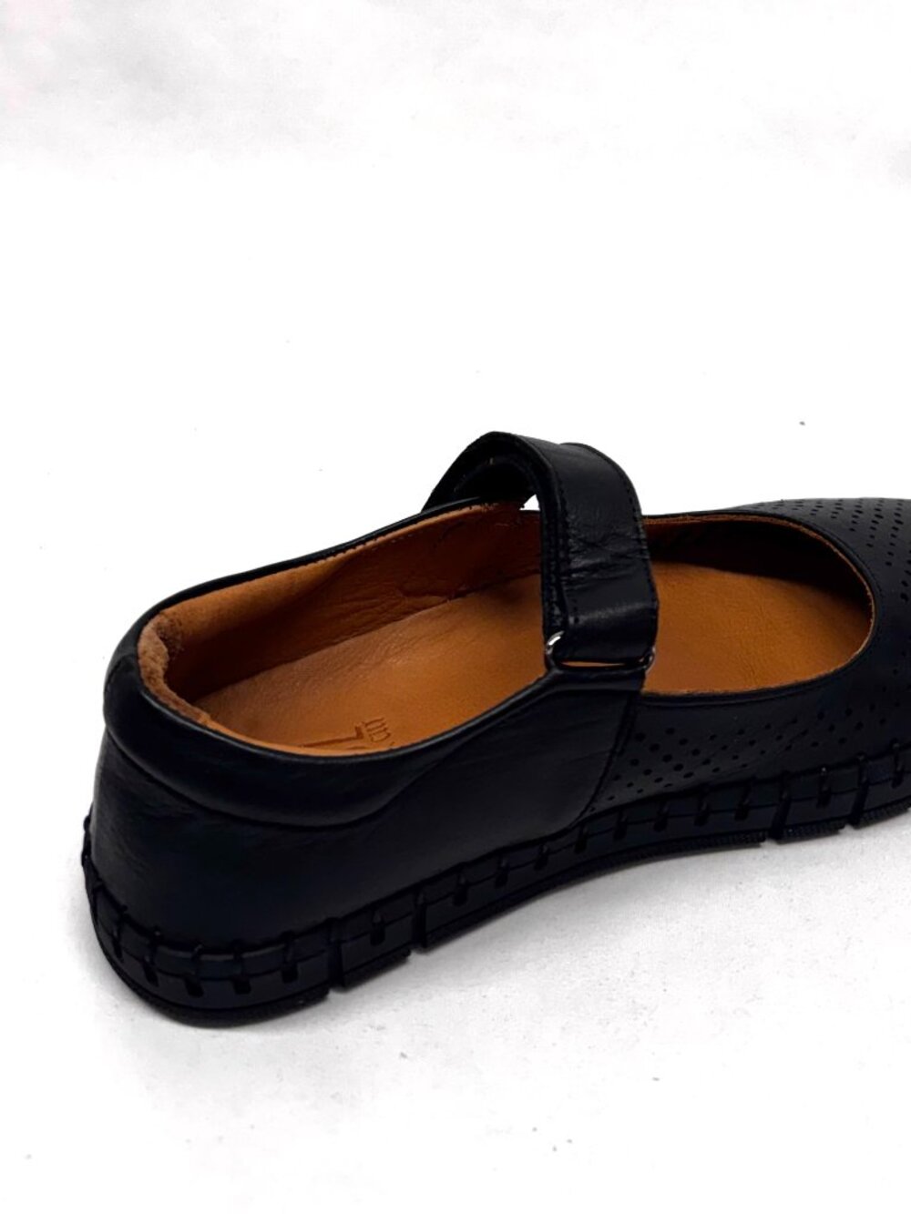 MIZ MOOZ HOOP & LOOP MARY JANE PLATFORM LEATHER FLATS BLACK 37EU / 7US # T-235 - Picture 5 of 5